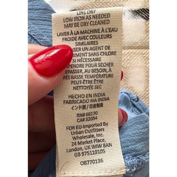 Free People - Wind Willow Embroidered V-Neck Mini Dress Blue - LG - Picture 10 of 10